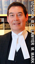 Michael Mark,  wills disputes, wills variation act, estate litigator,  lawyer wearing court robes in Victoria B.C. office one block from Provincial Court House, is senior partner of McConnan Bion O'Connor Peterson law firm